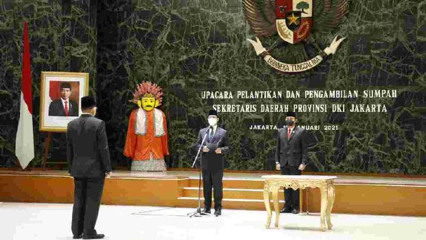 Gubernur DKI Jakarta Anies Baswedan melantik Marullah Matali sebagai Sekda DKI