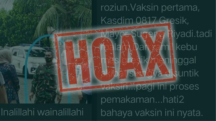Hoax Danramil meninggal karena vaksin