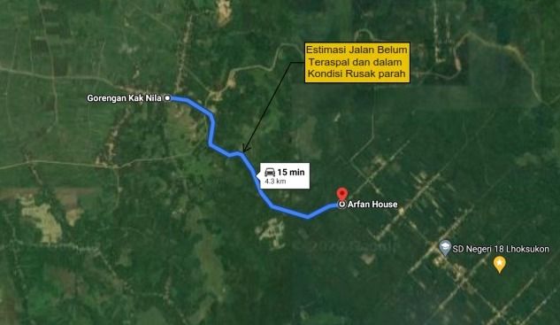 Jalanan rusak menuju Desa Buket Hagu, Lhoksukon, Aceh Utara. (Dok Wahyu via Pasangmata)