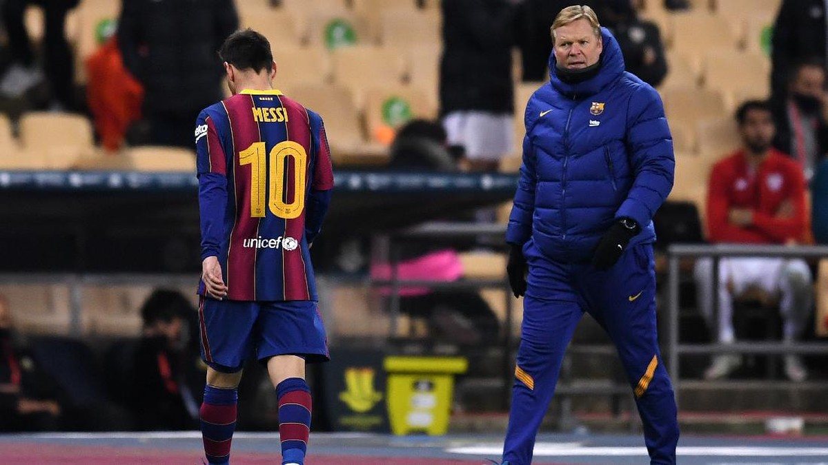 Ronald Koeman dan Lionel Messi di Barcelona. (Foto: David Ramos/Getty Images)