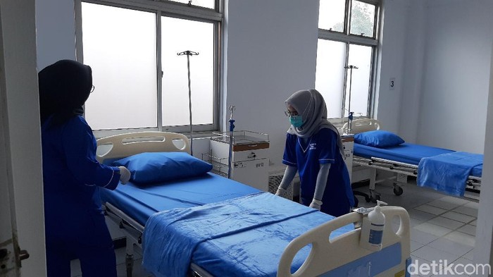 Penampakan rumah sakit lapangan untuk penanganan pasien Corona di Bogor