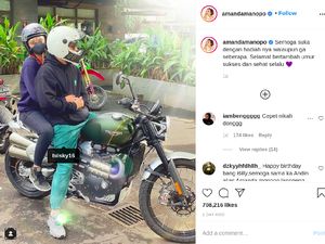 Pose Mesra Billy Saputra-Amanda Manopo Naik Moge Triumph