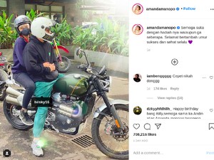 Pose Mesra Billy Saputra-Amanda Manopo Naik Moge Triumph