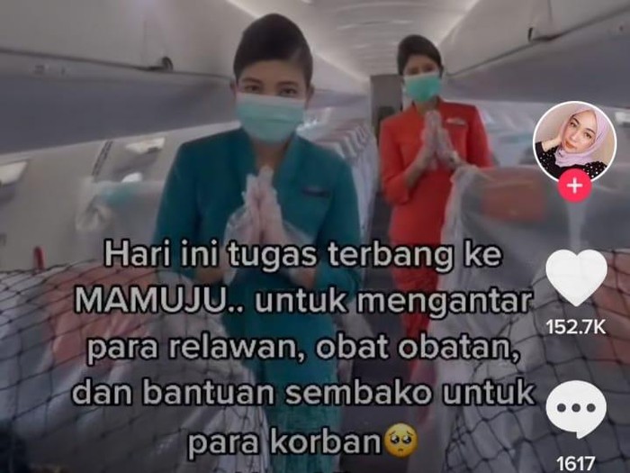 Pramugari garuda kirim bantuan ke Mamuju