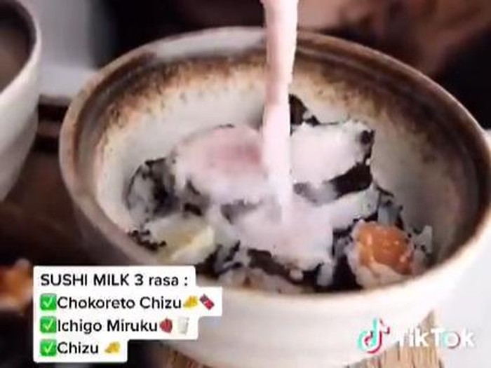 Cara Baru Makan Sushi Pakai Susu yang Unik