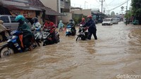 Sejumlah kendaraan mogok saat nekat menerobos banjir.