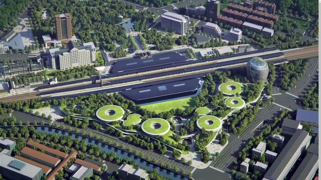 China Bangun Stasiun Kereta Futuristik Bak Berada di Hutan