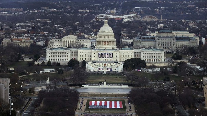 The U.S. Capitol building is prepared for the inauguration ceremonies for President-elect Joe Biden as the 