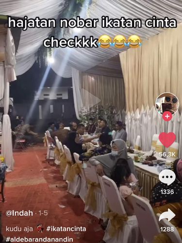 Nonton bareng sinetron Ikatan Cinta di acara nikahan