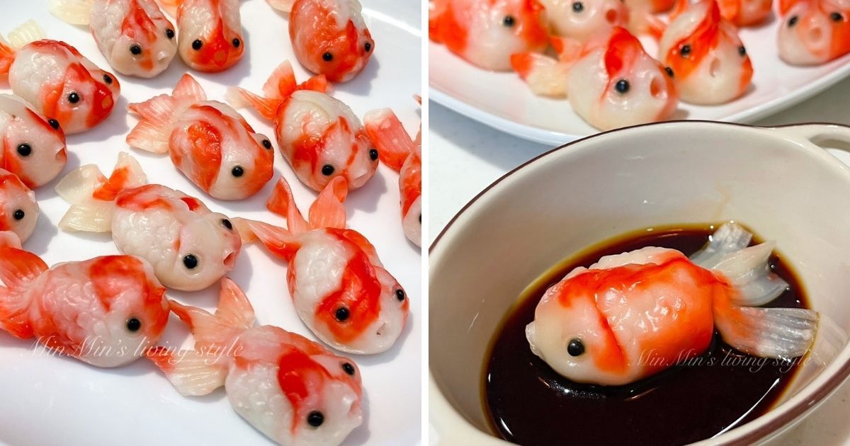 Gemas! Pangsit Ini Berbentuk Ikan Mas Koki Gembul