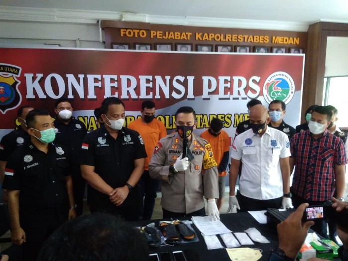Konferensi pers di Polrestabes Medan (Datuk-detikcom)