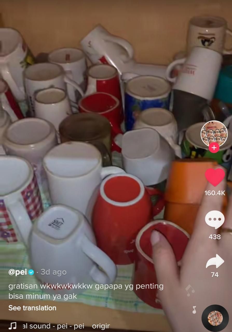 Pamer Koleksi Gelas Gratisan di Rumah, Video Netizen Ini Viral