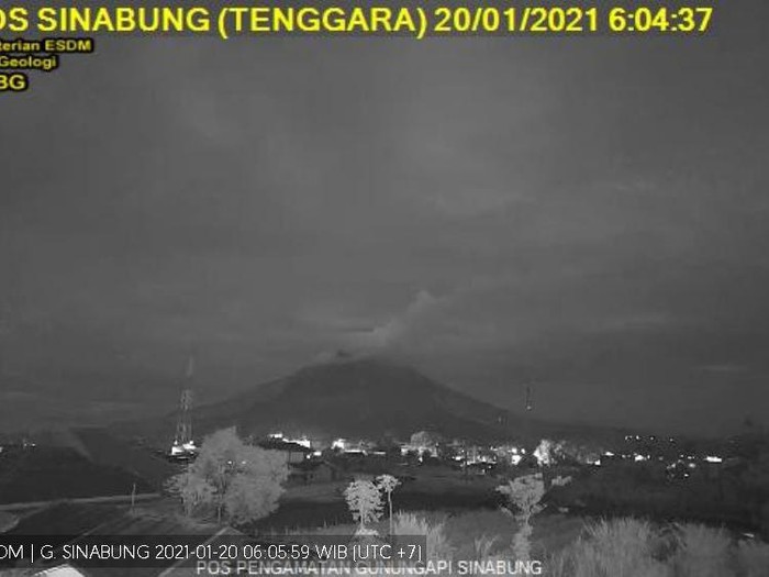 Pengamatan erupsi Gunung Sinabung tanggal 20 Januari 2021