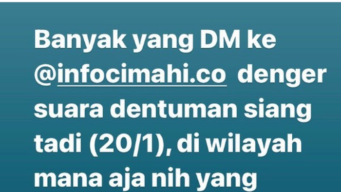 Suara dentuman di Cimahi