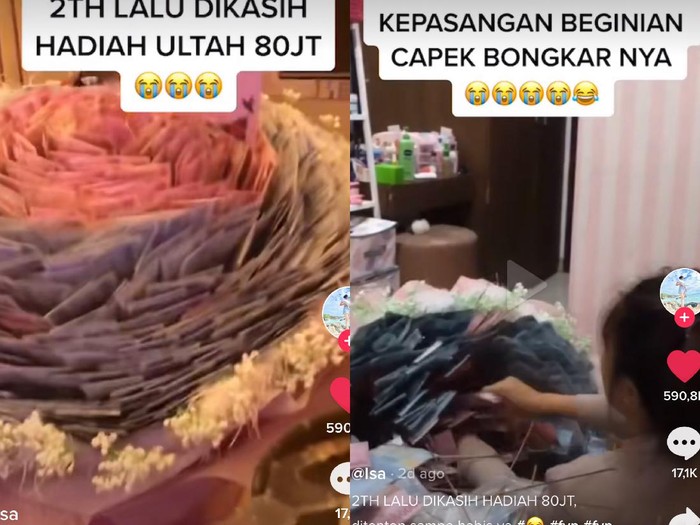 tiktok Kisah Aisa Amini yang menerima buket bunga Rp 80 juta viral di TikTok