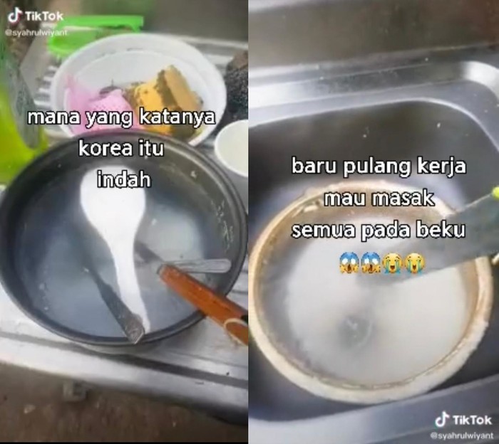 Tinggal di Korea, Pria Ini Kaget Cucian Piringnya Jadi Es Batu