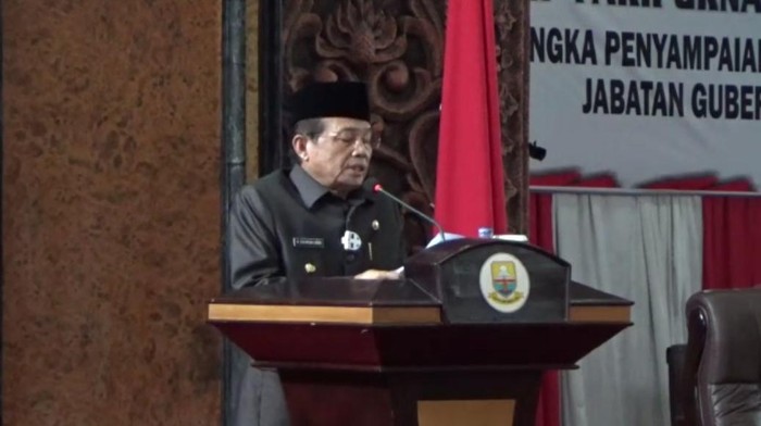 Fachrori saat pamit di Rapat Paripurna DPRD Jambi.
