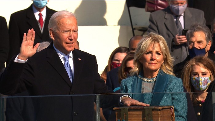 Joe Biden saat dilantik menjadi Presiden AS (CNN)