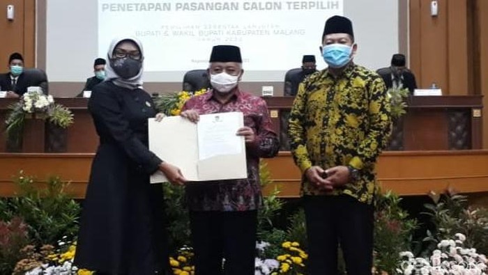 KPU Kabupaten Malang Tetapkan Paslon Bupati dan Wakil Bupati Malang Terpilih