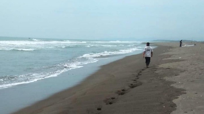 Lokasi kejadian nelayan hilang dihantam ombak besar di Kebumen, Jawa Tengah, Kamis (21/1/2021).
