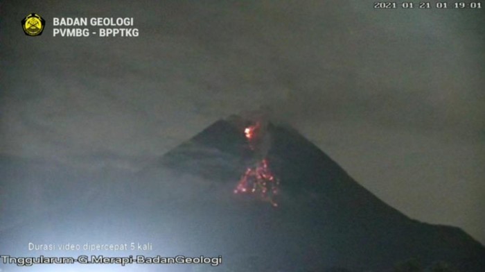 Luncuran awan panas Gunung Merapi, Kamis 21/1/2021 dinihari