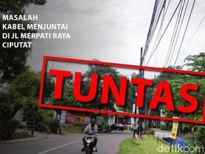 Before-After Kabel di Jl Merpati Raya Ciputat yang Sempat Menjuntai
