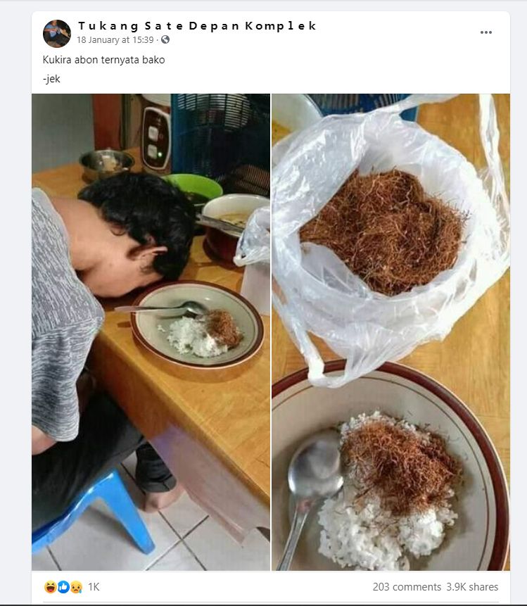 Ngakak! Pria Ini Lahap Tembakau Kering yang Dikira Abon Sapi