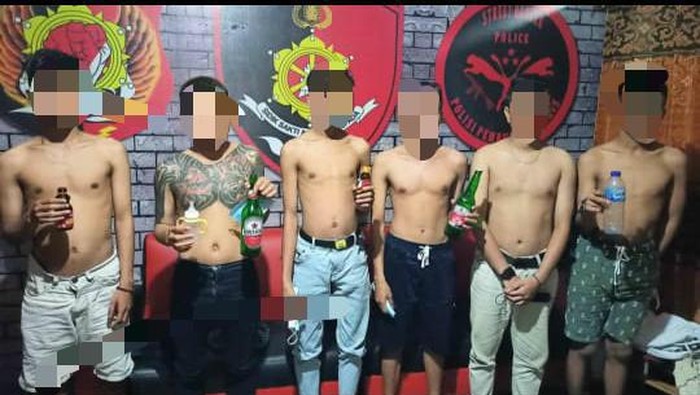 6 Pria di Gorontalo diamankan terkait bayi 4 bulan dicekoki miras (dok. Istimewa).