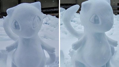 Super Keren! Seniman Jepang Bikin Patung Anime dari Salju