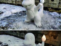 Super Keren! Seniman Jepang Bikin Patung Anime dari Salju