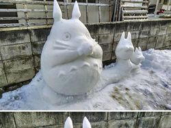 Super Keren! Seniman Jepang Bikin Patung Anime dari Salju