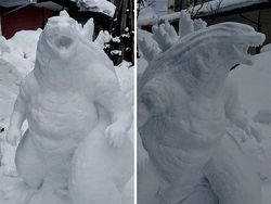 Super Keren! Seniman Jepang Bikin Patung Anime dari Salju