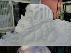 Super Keren! Seniman Jepang Bikin Patung Anime dari Salju