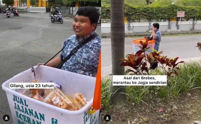 Jualan Camilan dari Brebes ke Jogja, Tunanetra Ini Bikin Haru Netizen