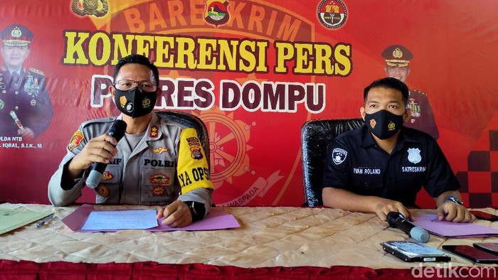 Polres Dompu menetapkan dua orang tersangka terkait video viral pasien COVID-19 mesum (Faruk/detikcom)