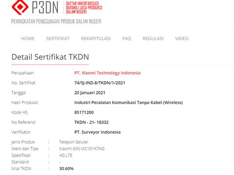 Xiaomi Mi 11 lolos TKDN