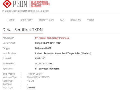 Xiaomi Mi 11 lolos TKDN