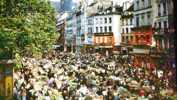 Suasana pasar di Paris tahun 1914. Foto: Imgur