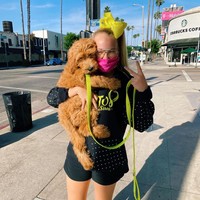 Begitu pula ketika mengajak anjingnya jalan-jalan. (Foto: Instagram/@itsjojo)