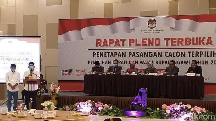KPU Ngawi Tetapkan Calon Tunggal Ony-Antok Pemenang Pilkada 2020