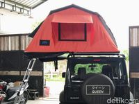 Warga Bondowoso Bikin Tenda Atap Mobil 