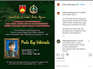 Kodam Diponegoro Berduka Prajuritnya Gugur Ditembak KKB di Papua