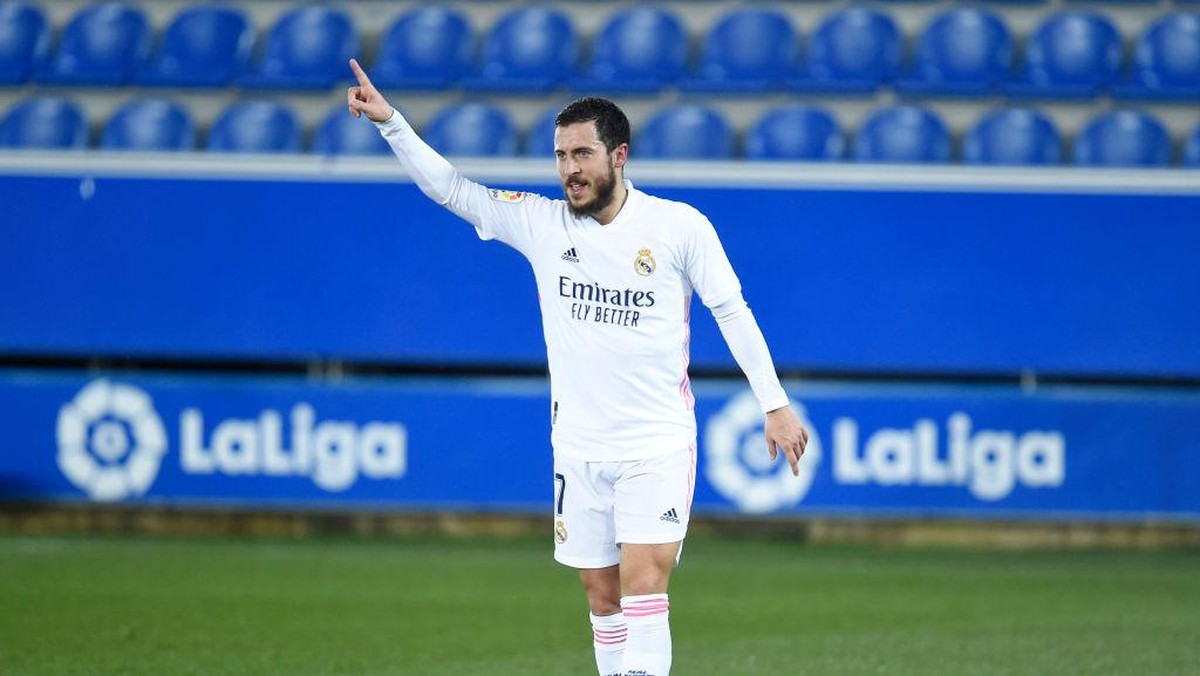 Eden Hazard digantikan meski tampil apik saat Real Madrid menghadapi Deportivo Alaves (Foto: Getty Images/Juan Manuel Serrano Arce)