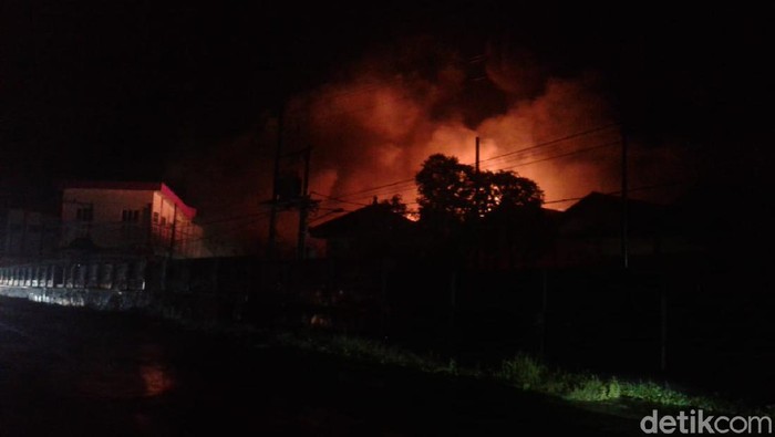 Kebakaran gudang di Purbalingga, Sabtu (24/1/2021).