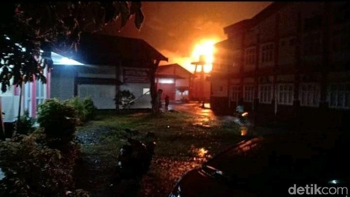 Kebakaran gudang di Purbalingga, Sabtu (24/1/2021).