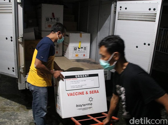 Vaksin Corona tiba di Blora, Jawa Tengah, Sabtu (23/1/2021).