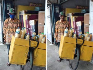 Viral Kakek Penjual Jamu Ditipu, Beri Uang Kembalian ke yang Belum Bayar