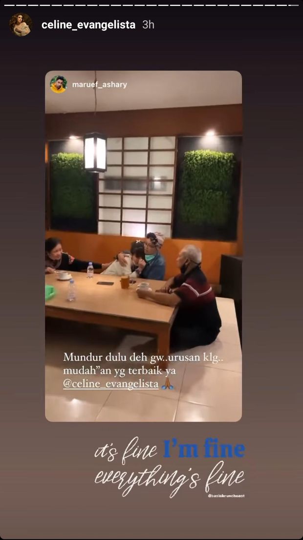Celine Evangelista menangis dalam pelukan ibunda
