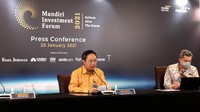 Bank Mandiri bersama Mandiri Sekuritas didukung BKPM akan menggelar Mandiri Investment Forum (MIF) 2021 pada 1-5 Februari 2021. Forum bertajuk Reform After the Storm ini akan diikuti 14.000 peserta dan diselenggarakan secara virtual. Foto: Istimewa.