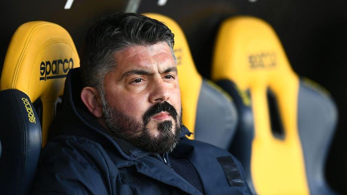 VERONA, ITALY - JANUARY 24: Gennaro Gattuso head coach of SSC Napoli looks on during the Serie A match between Hellas Verona FC and SSC Napoli at Stadio Marcantonio Bentegodi on January 24, 2021 in Verona, Italy. (Photo by Alessandro Sabattini/Getty Images)